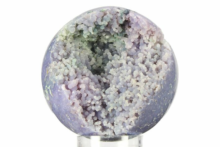 Sparkly Polished Purple Botryoidal Grape Agate Sphere - Indonesia #360090